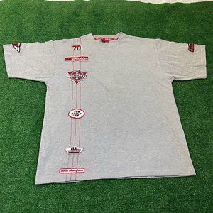 Brooklyn Express Short Sleeve BX Rally Speedway 70 Patches Y2K  T Shirt Size L